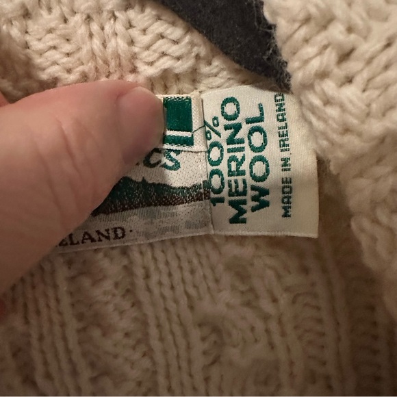 Aran Crafts Cream Cable Knit Cardigan - Picture 6 of 7